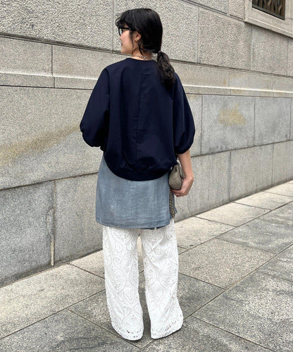 LORE印花蝙蝠袖套頭上衣