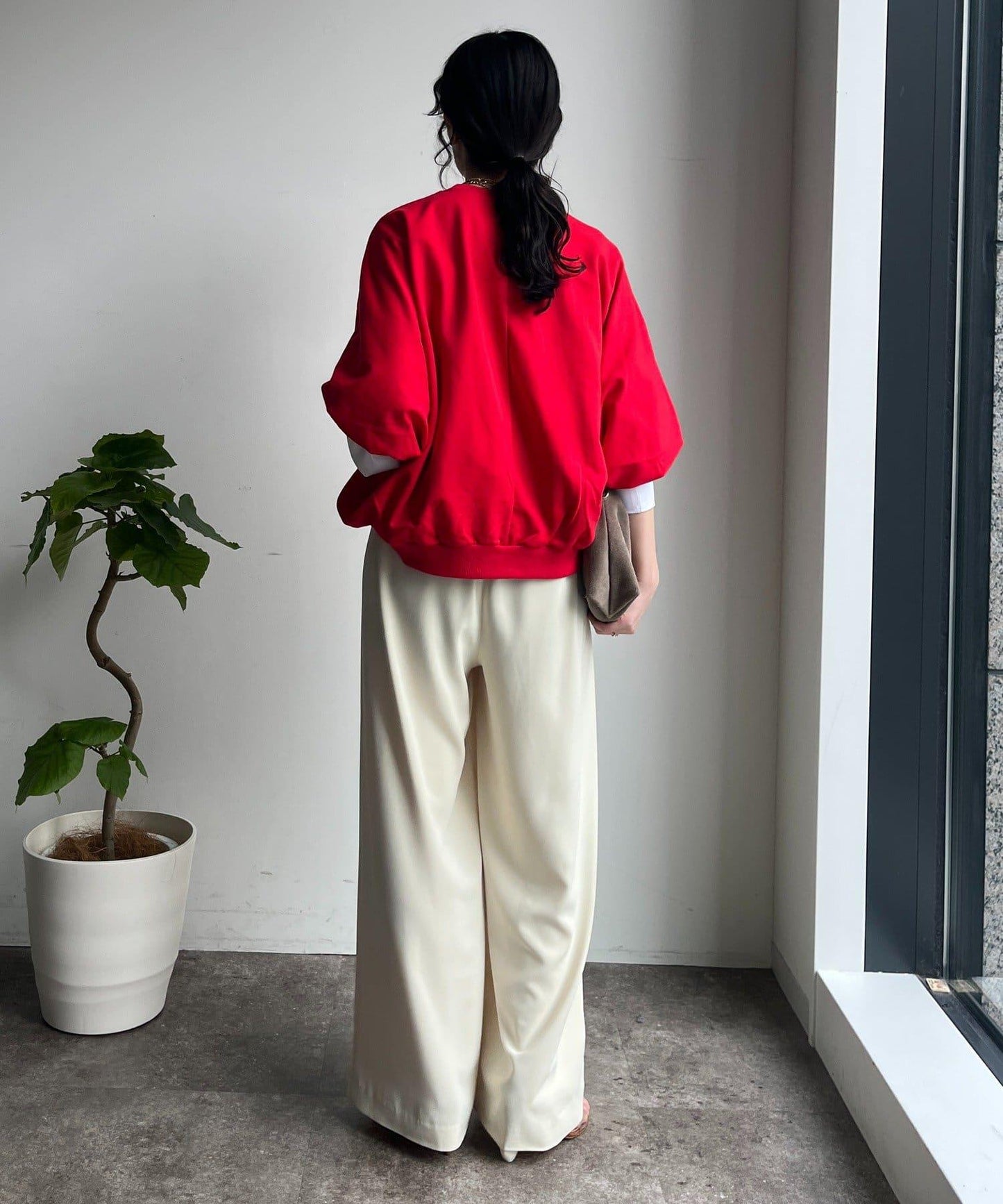 LORE印花蝙蝠袖套頭上衣