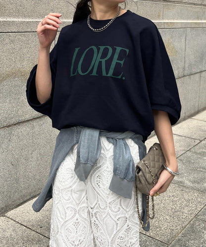 LORE印花蝙蝠袖套頭上衣