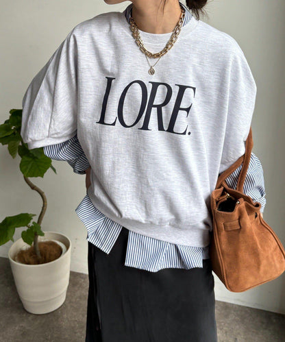 LORE印花蝙蝠袖套頭上衣