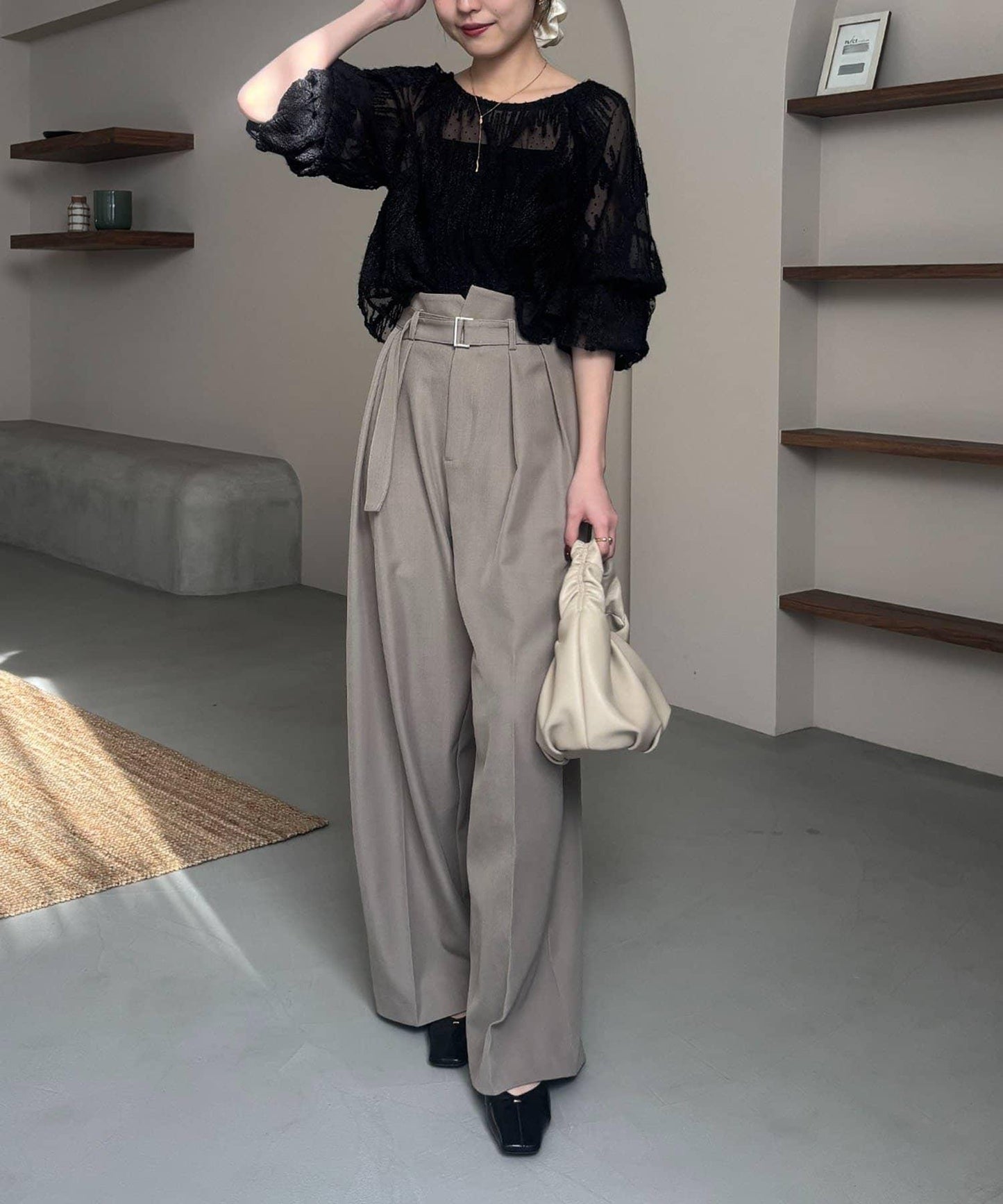 yuu企畫 不對稱腰部設計 褲子