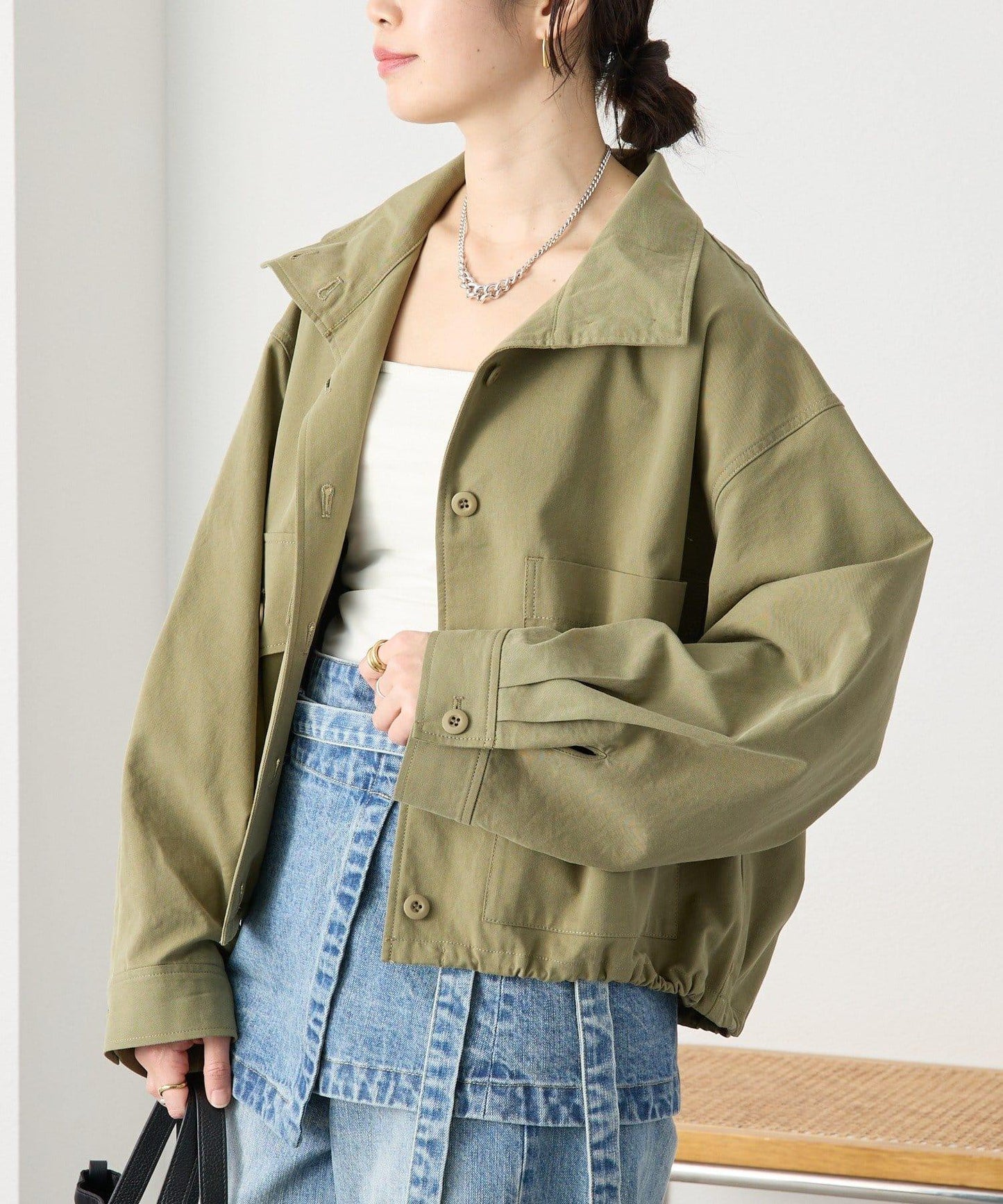 A・MONN 軍裝立領襯衫