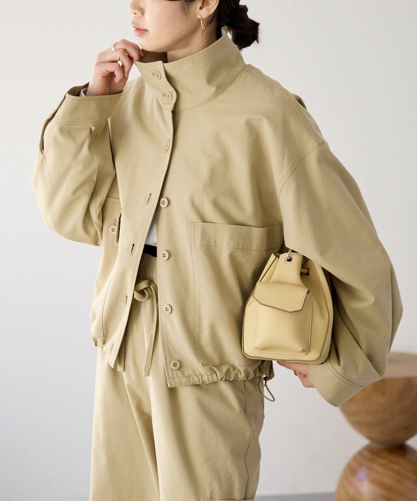 A・MONN 軍裝立領襯衫