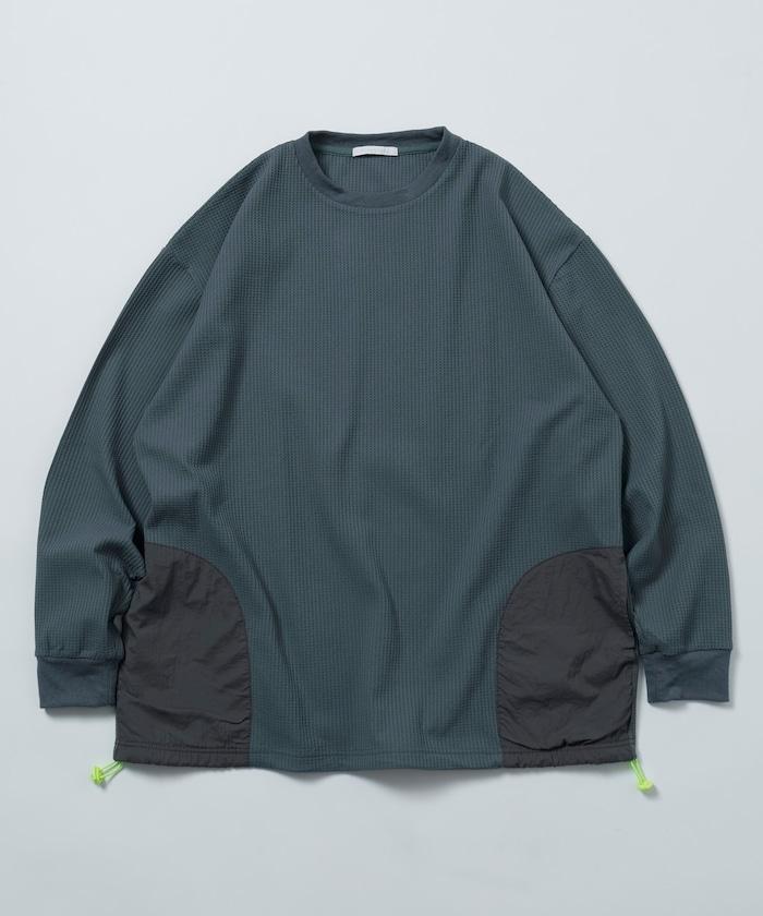 側袋 抽繩 科技保暖 圓領衫