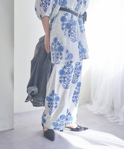 nane India Series 花卉圖案休閒長褲