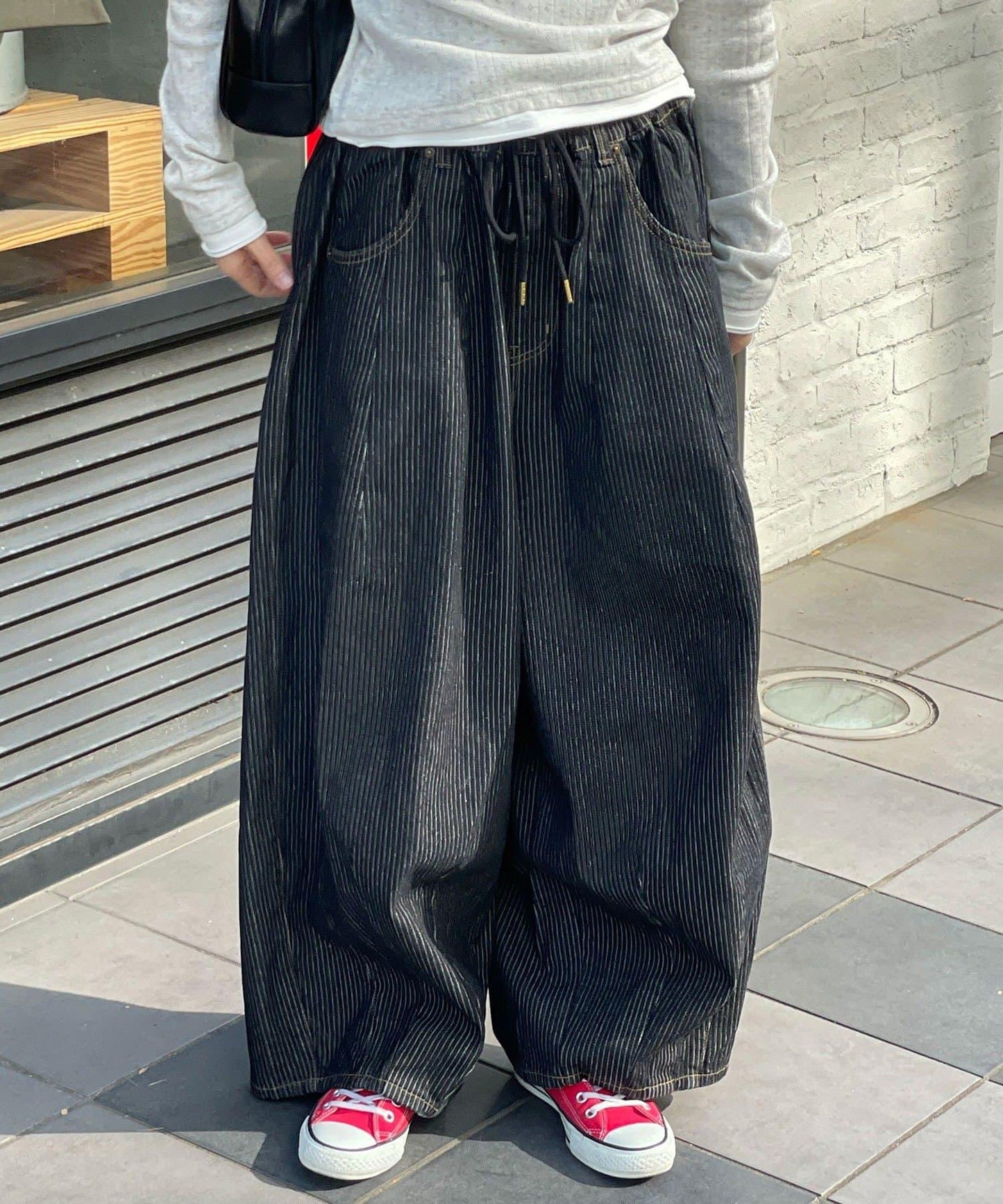 cian denim/シアンデニム 拼接超寬鬆氣球版型牛仔褲