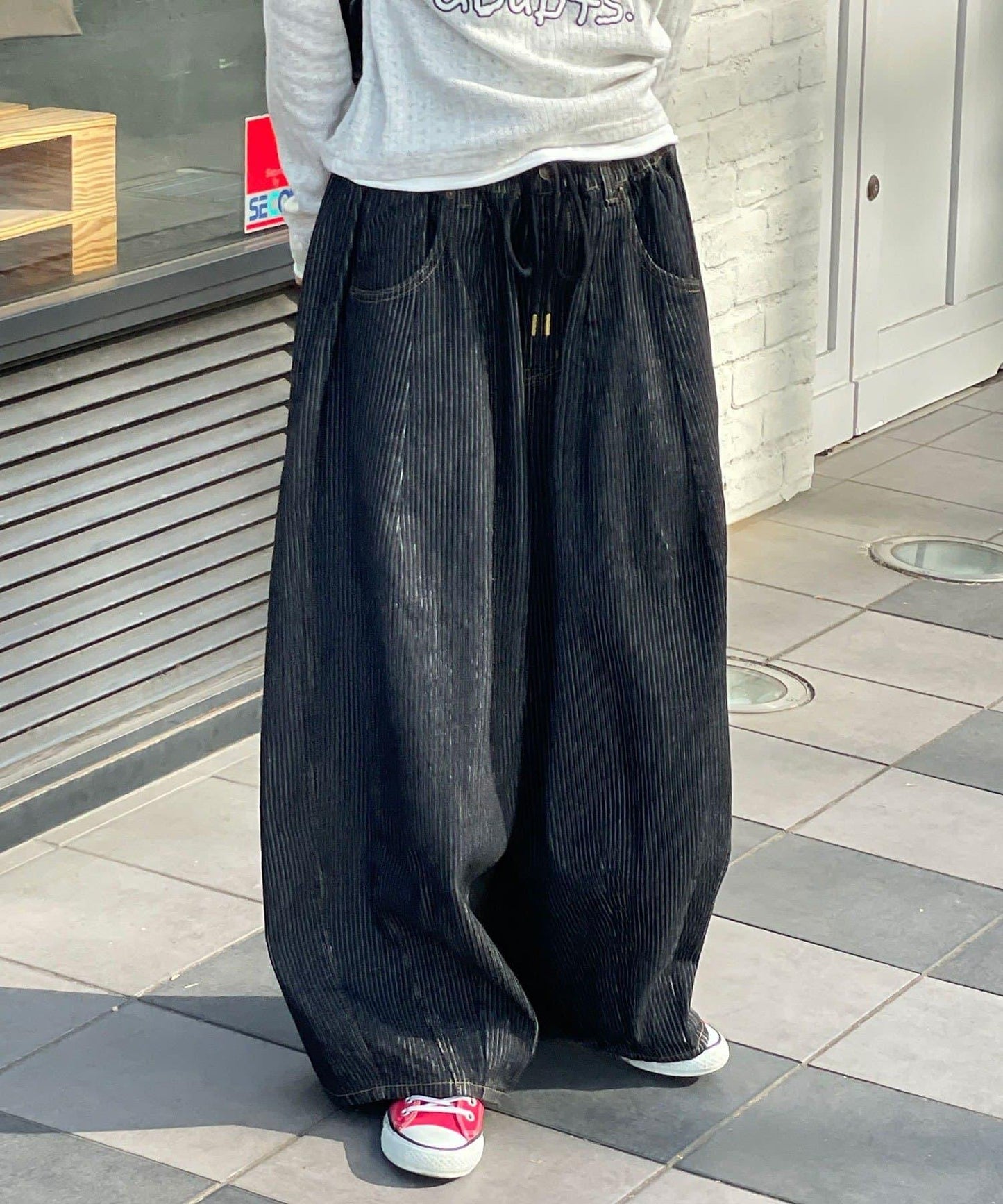 cian denim/シアンデニム 拼接超寬鬆氣球版型牛仔褲