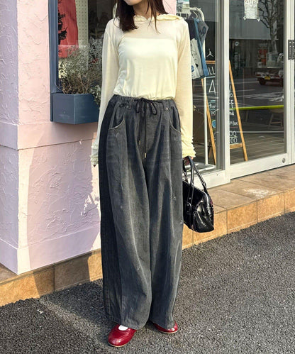 cian denim/シアンデニム 拼接超寬鬆氣球版型牛仔褲