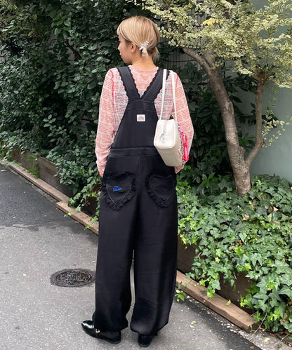 HELLO.SANFRANCISCO 蕾絲緞面揹帶褲