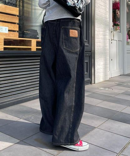 cian denim/シアンデニム 拼接超寬鬆氣球版型牛仔褲