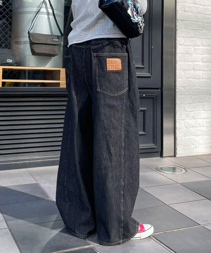 cian denim/シアンデニム 拼接超寬鬆氣球版型牛仔褲