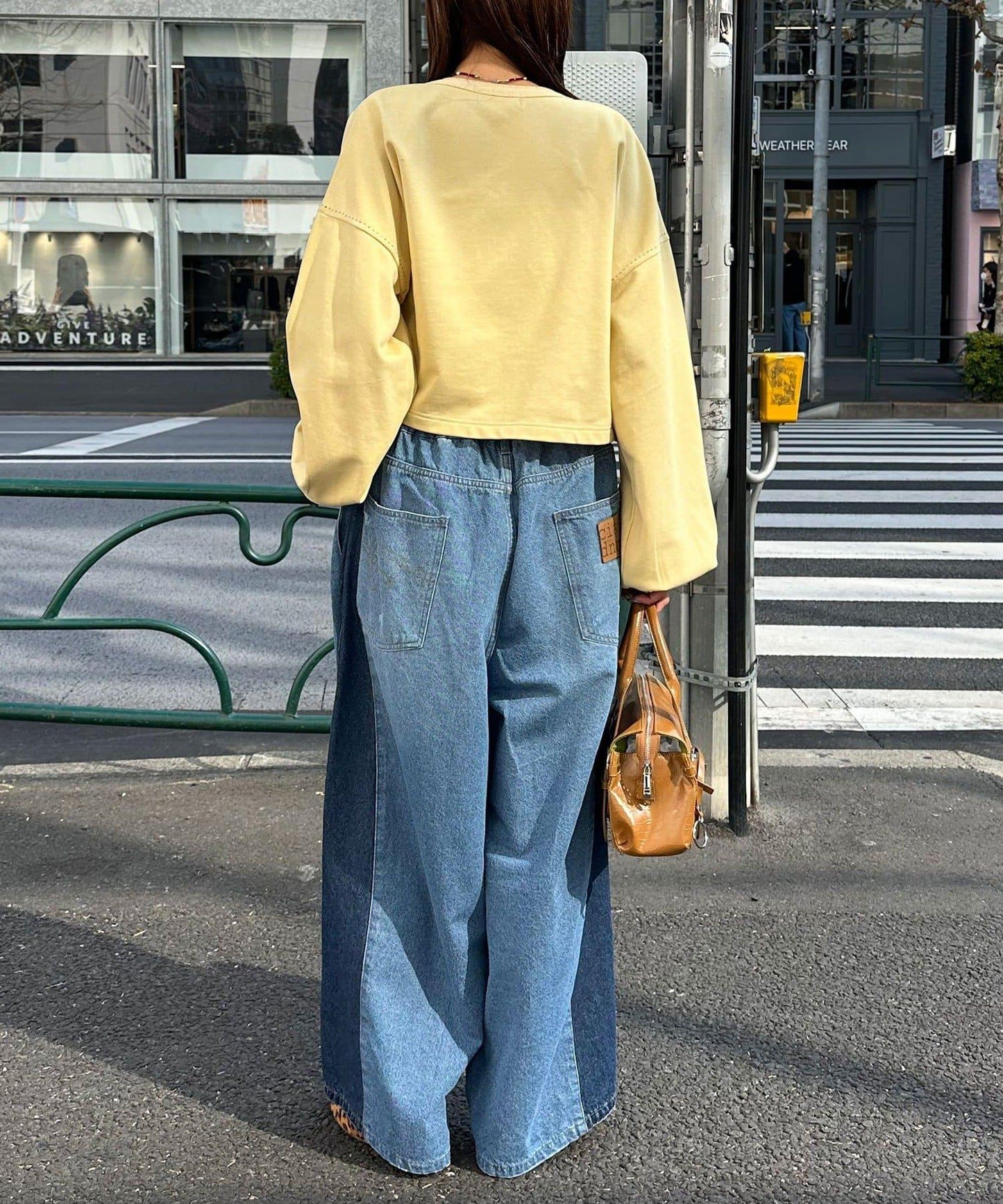 cian denim/シアンデニム 拼接超寬鬆氣球版型牛仔褲