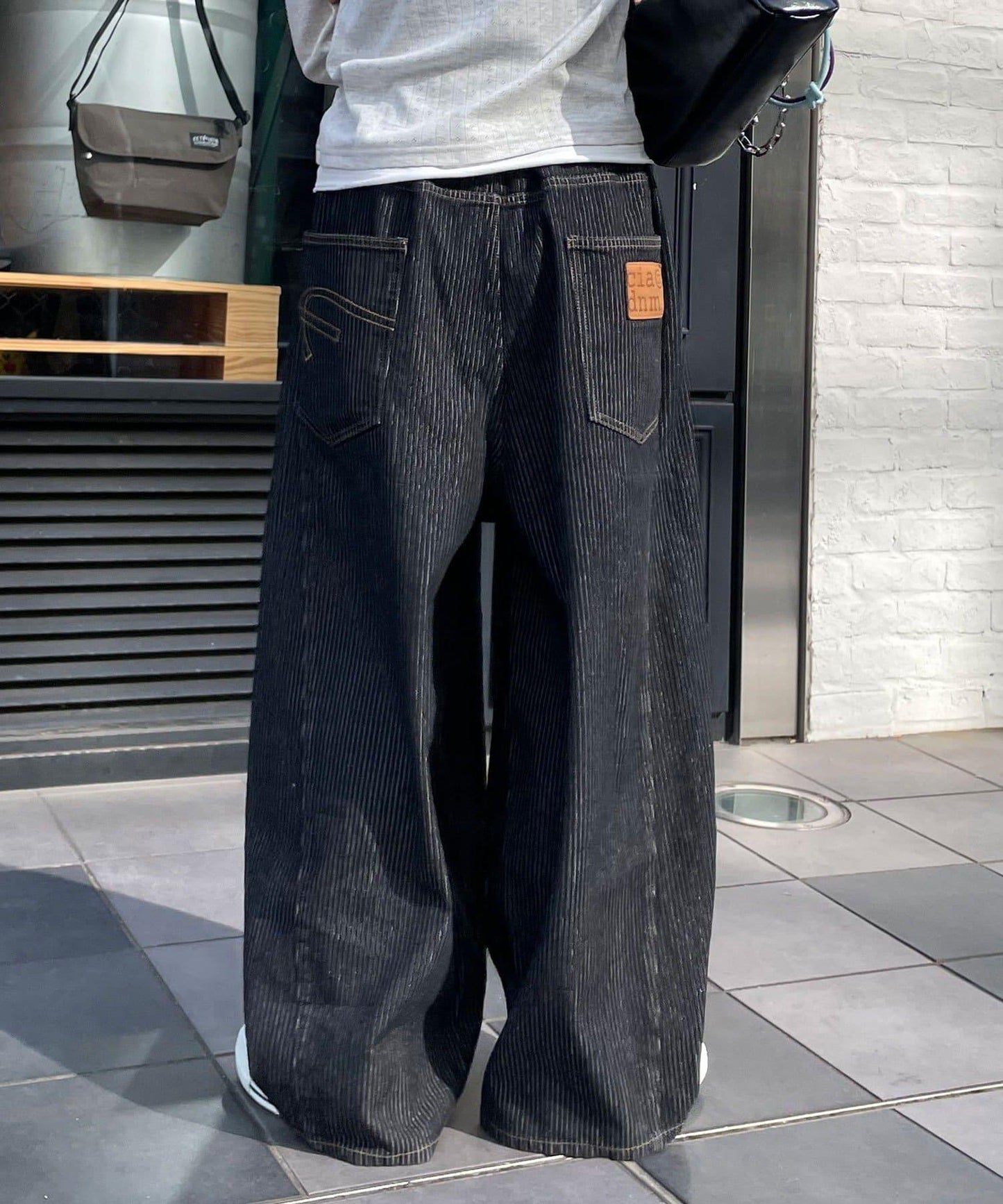 cian denim/シアンデニム 拼接超寬鬆氣球版型牛仔褲