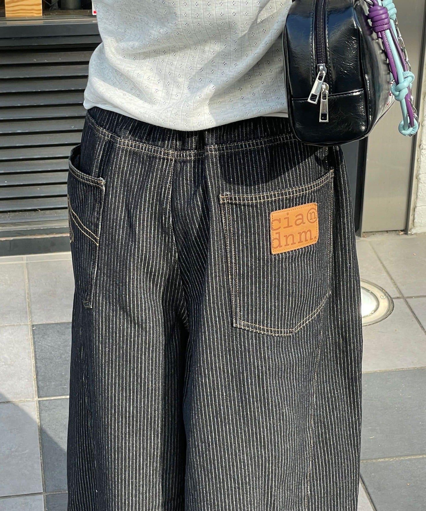cian denim/シアンデニム 拼接超寬鬆氣球版型牛仔褲