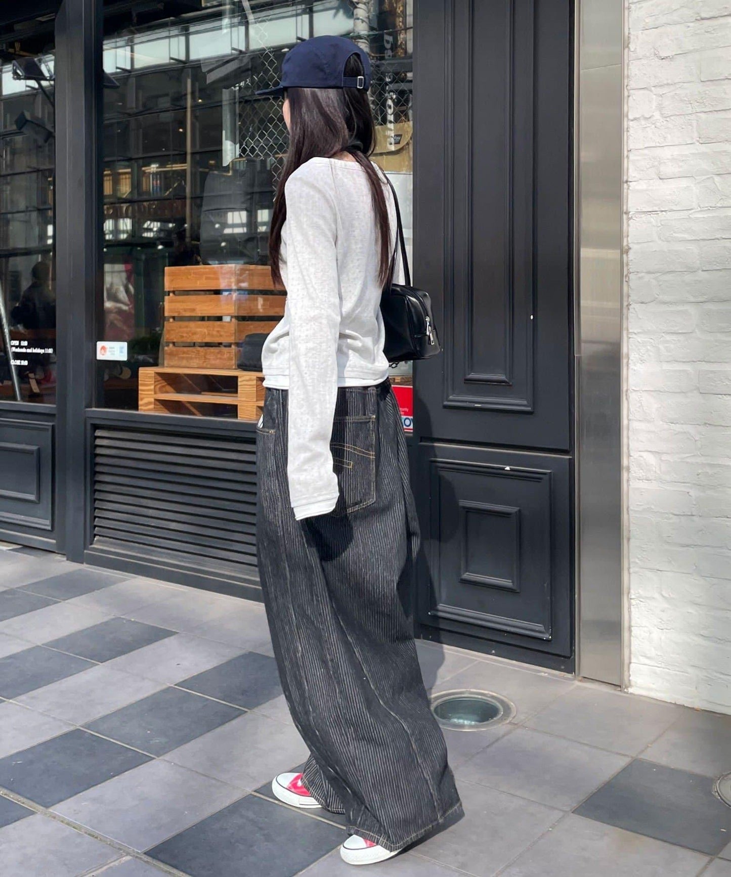 cian denim/シアンデニム 拼接超寬鬆氣球版型牛仔褲