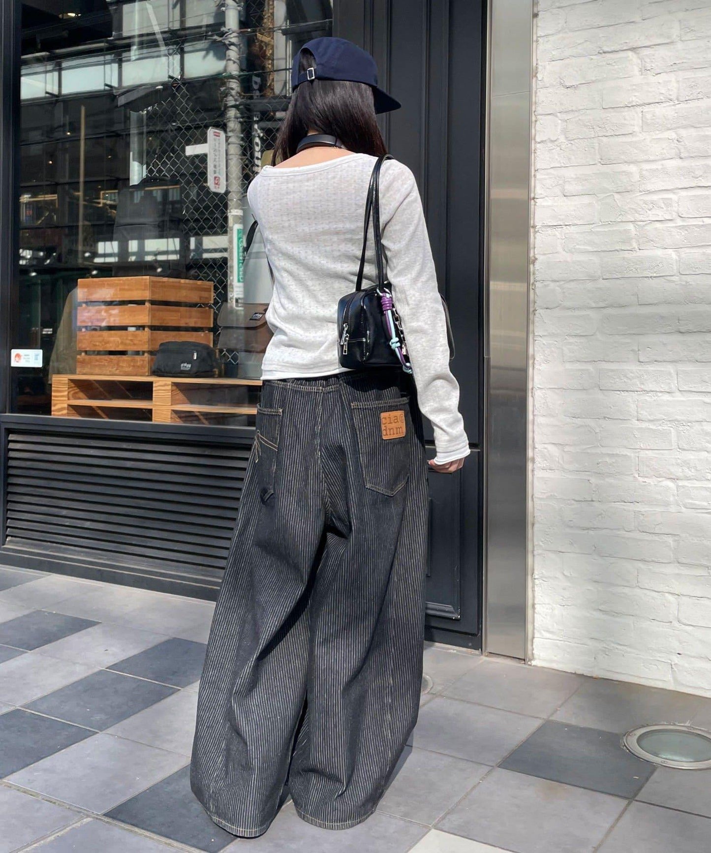 cian denim/シアンデニム 拼接超寬鬆氣球版型牛仔褲