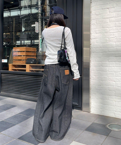 cian denim/シアンデニム 拼接超寬鬆氣球版型牛仔褲