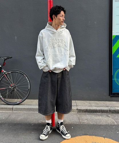 cian denim/シアンデニム 寬鬆闊腿牛仔短褲