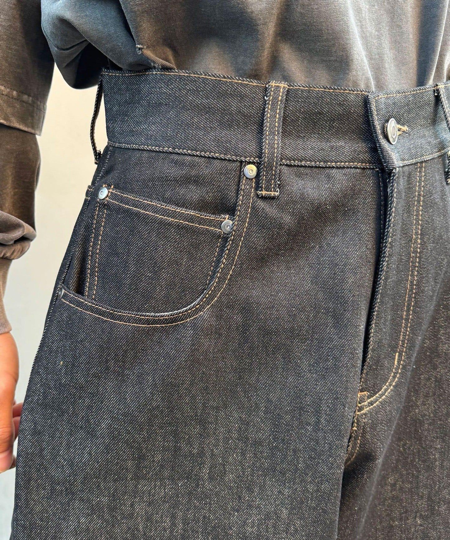cian denim/シアンデニム 寬鬆闊腿牛仔短褲