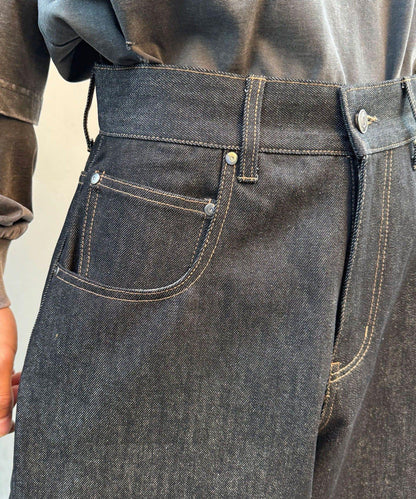 cian denim/シアンデニム 寬鬆闊腿牛仔短褲