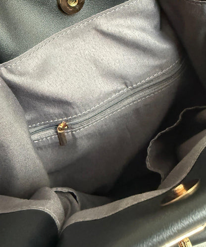 合成皮 Grace 前置裝飾帶托特包