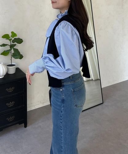 蓬袖 蝴蝶結領 女襯衫