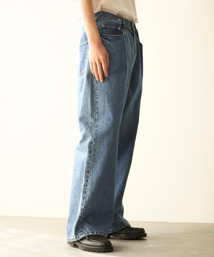 設計褶皺 Japan denim 寬鬆廓形 牛仔褲
