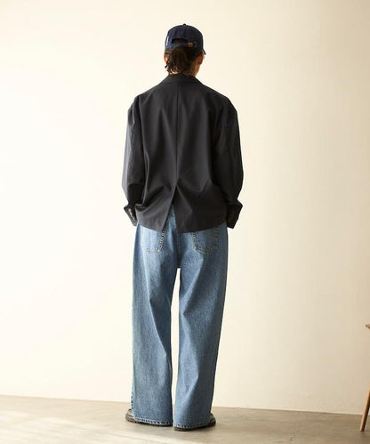 設計褶皺 Japan denim 寬鬆廓形 牛仔褲