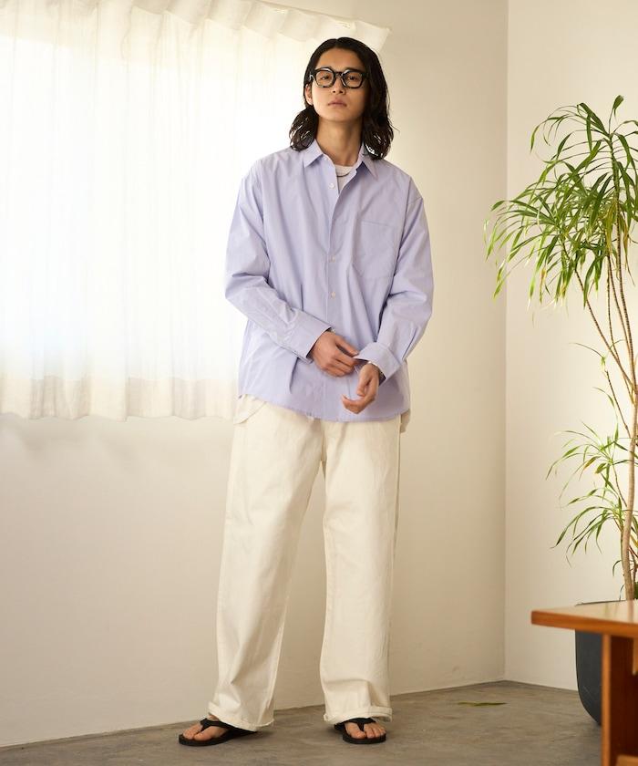 柔和色調 寬鬆版 常規領 長袖 襯衫