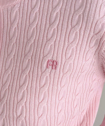 FR刺繡麻花紋針織開衫