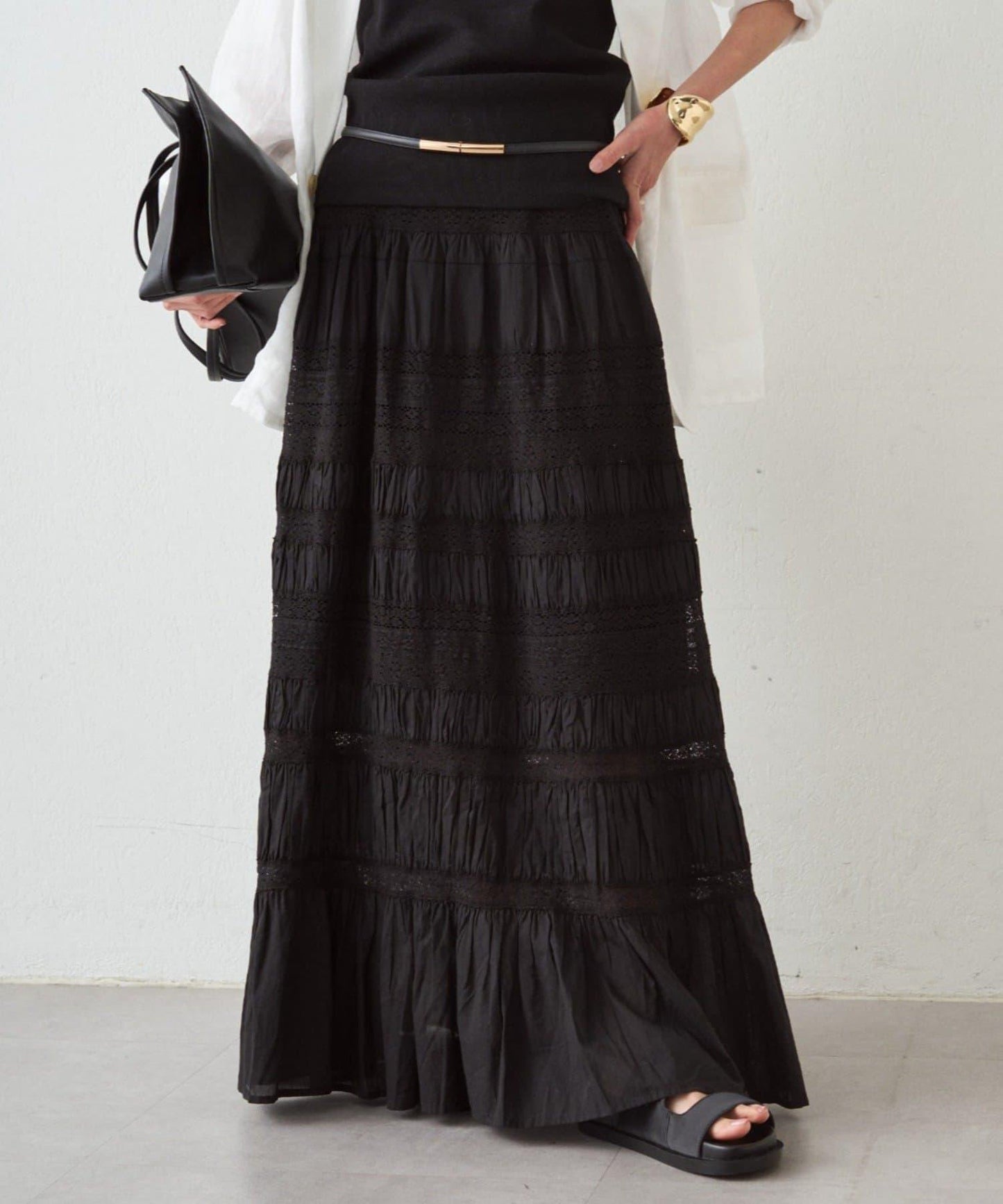 Loungedress INDIA 褶皺層疊蕾絲半身裙