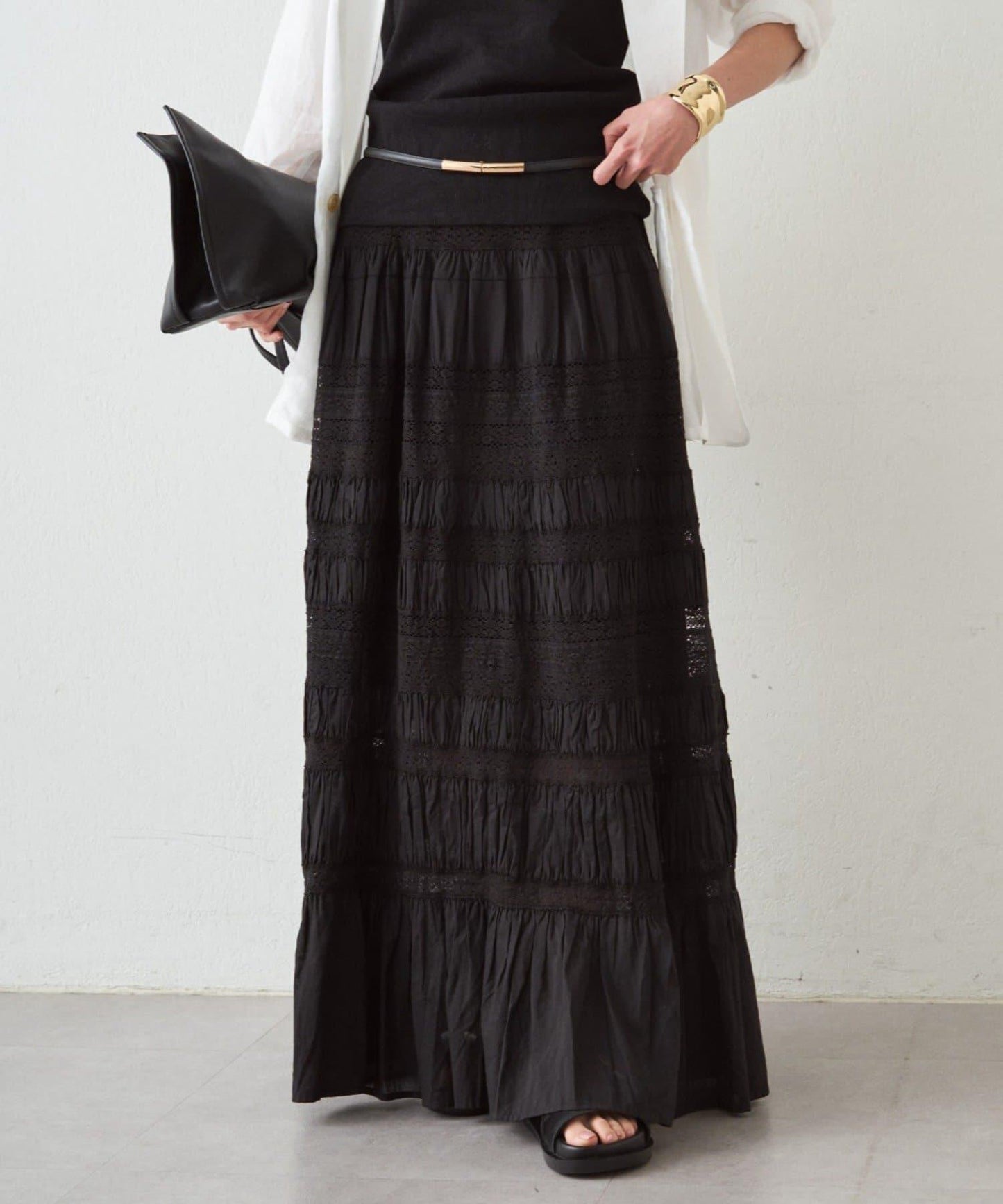 Loungedress INDIA 褶皺層疊蕾絲半身裙