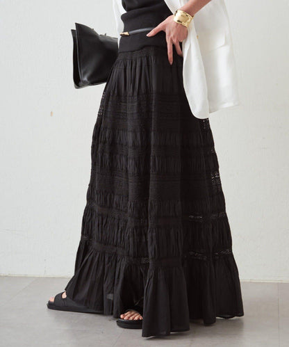 Loungedress INDIA 褶皺層疊蕾絲半身裙