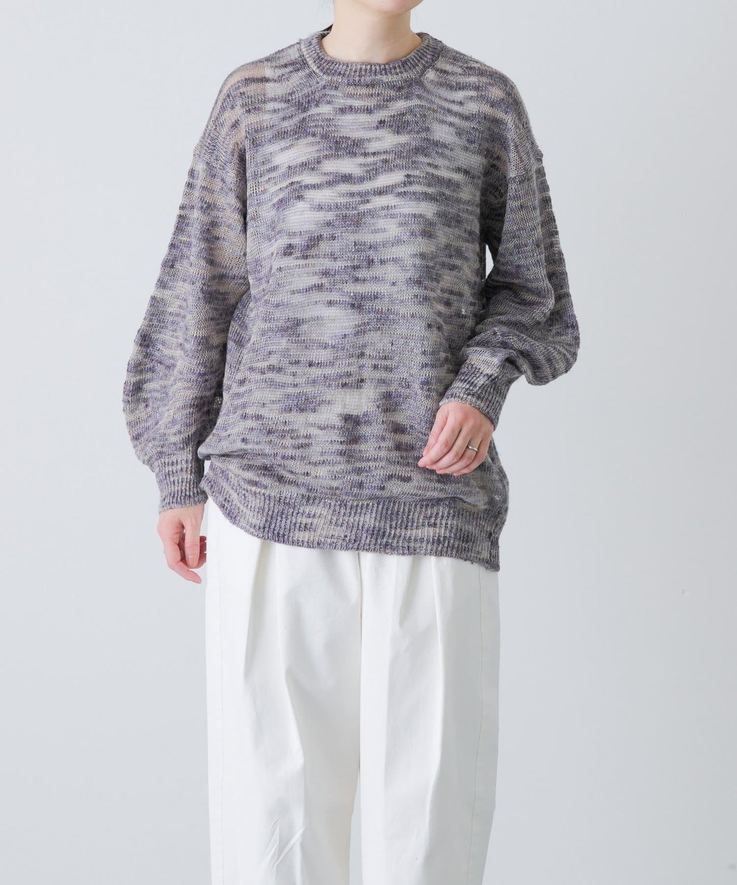 unfil MELANGE SLUB YARN PULLOVER 針織套頭衫