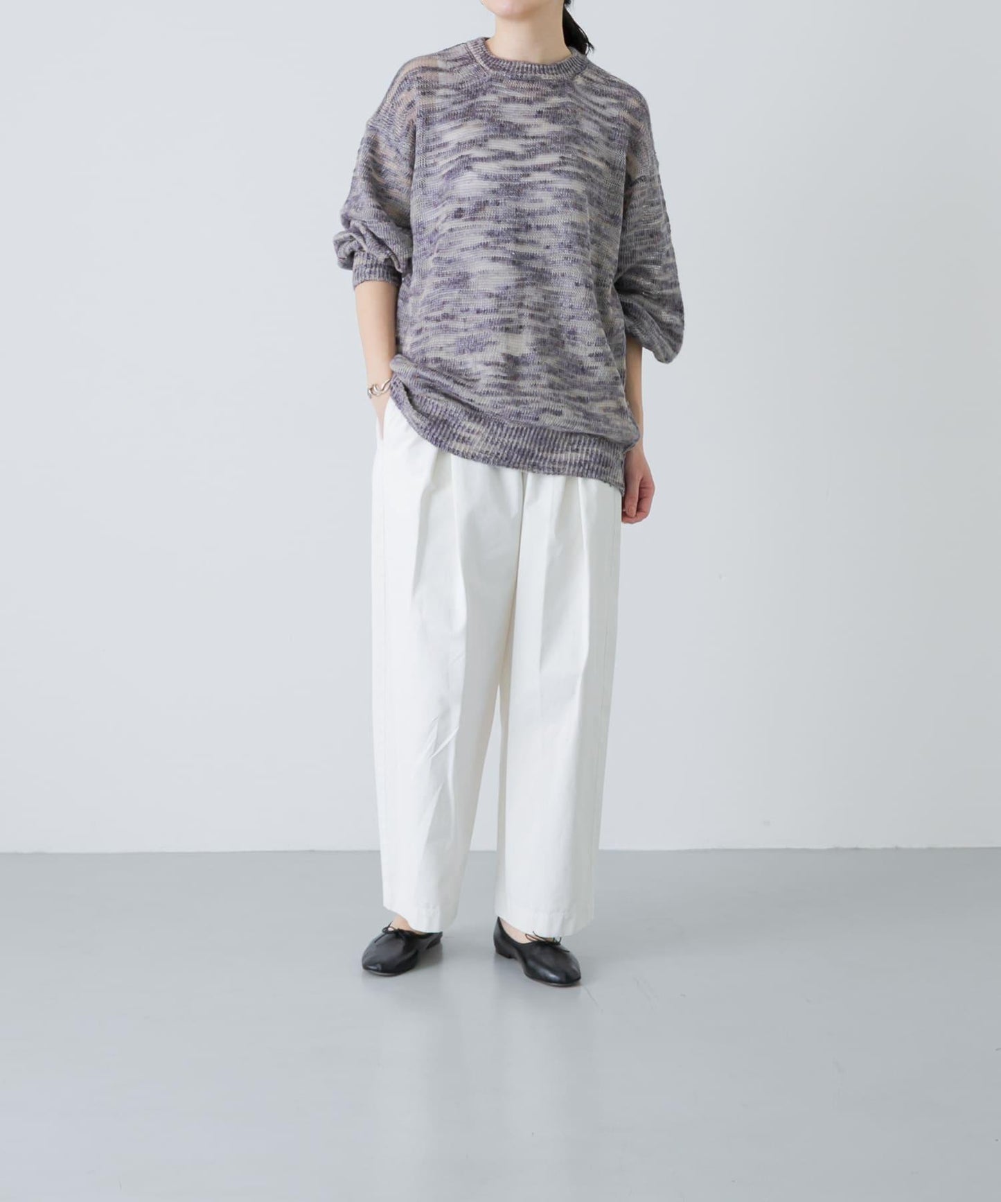 unfil MELANGE SLUB YARN PULLOVER 針織套頭衫