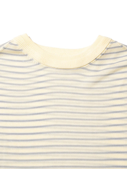 RESEARCHED SWEATER RAYON MIX YARN BORDER 針織衫