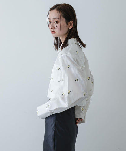 花卉刺繡 短款 襯衫