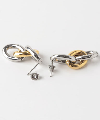 雙色鏈條不鏽鋼耳環