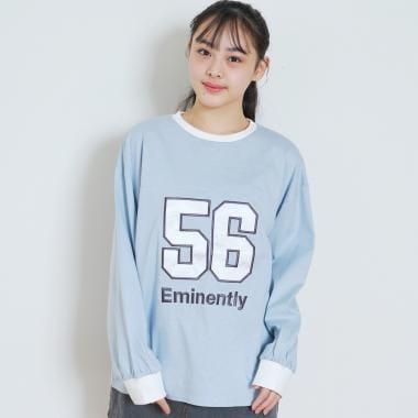 LTXC 100%棉 數字貼布 長袖T恤