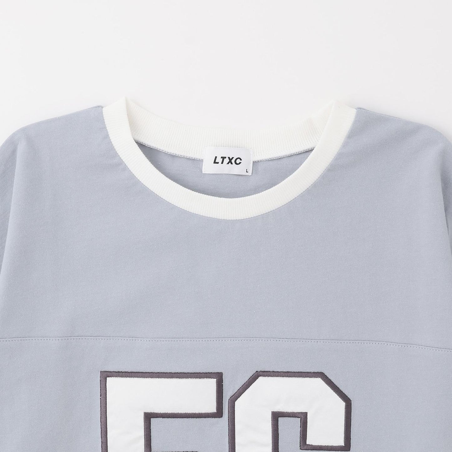 LTXC 100%棉 數字貼布 長袖T恤