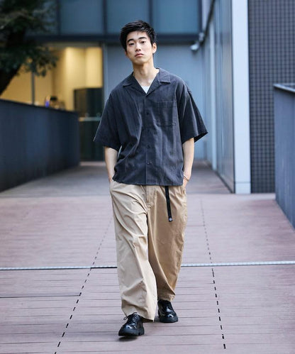 寬鬆版型 陰影條紋 Relax Fit 開領 襯衫