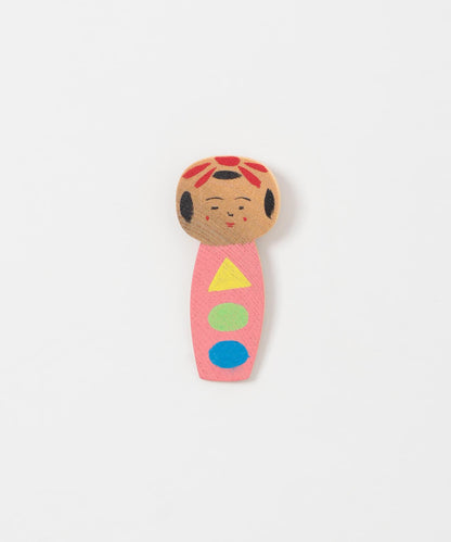 すはらゆう子 こけし造型胸針