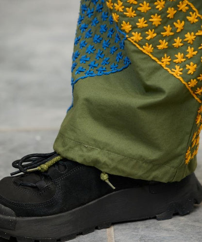 復古手工縫線再造軍裝褲