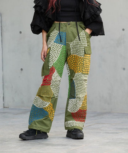 復古手工縫線再造軍裝褲