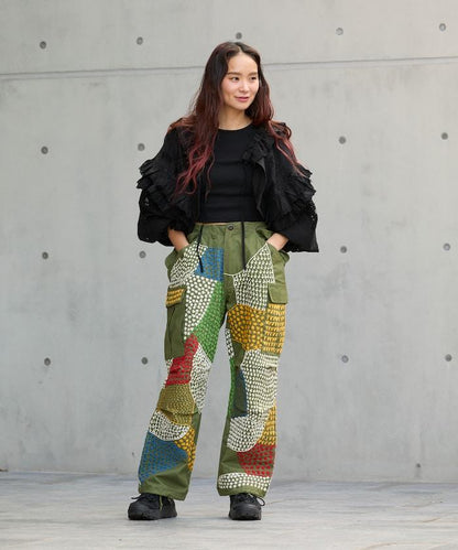 復古手工縫線再造軍裝褲