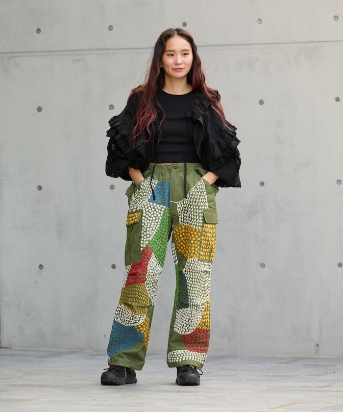 復古手工縫線再造軍裝褲