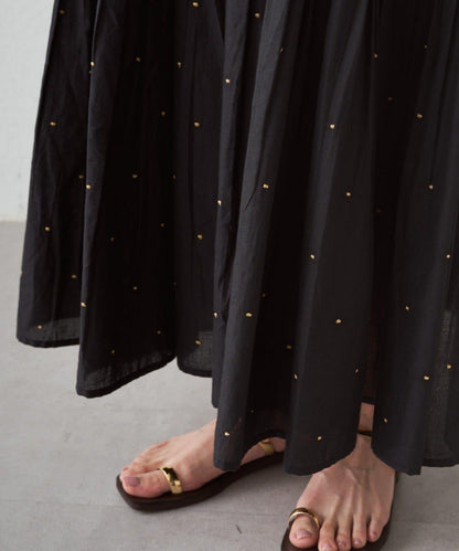 INDIA 刺繡層疊吊帶連衣裙