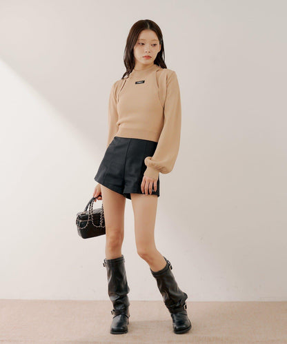 美式背心領 小披肩 針織 套裝