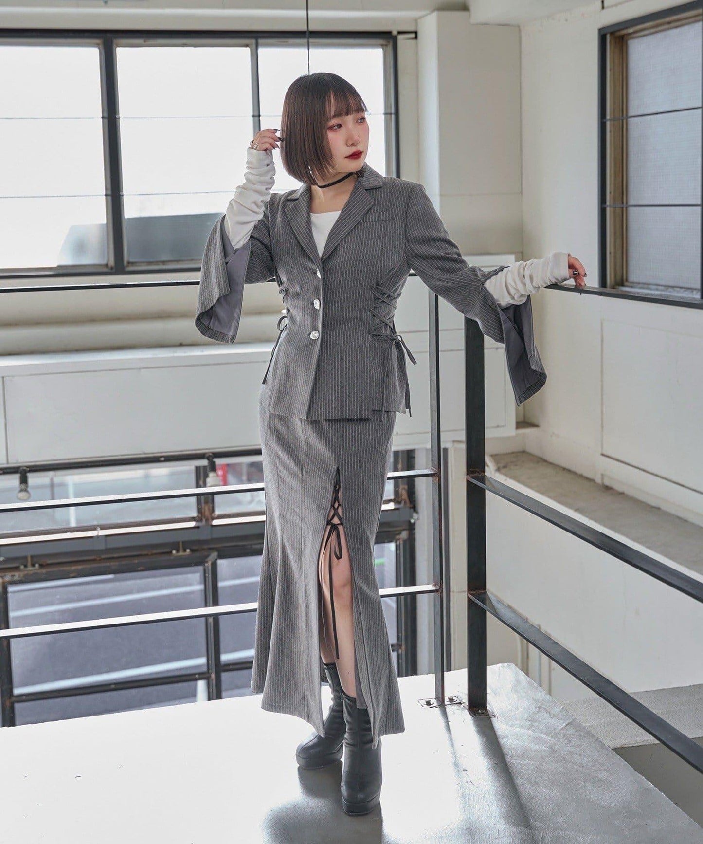 Mavie..7 側繫帶設計夾克