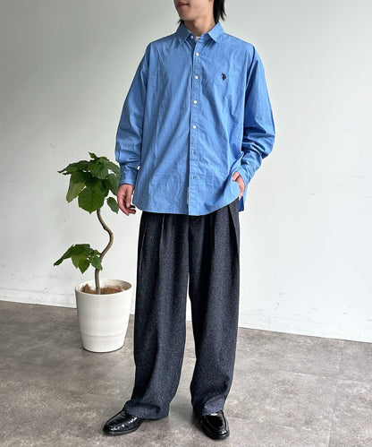 雙褶 夏季粗花呢 長褲